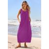 MEROKEETY Women’s Boho Maxi Sundress 2026 Summer Beach Dress Scoop Neck Sleeveless Loose Tank Dress(Plum)