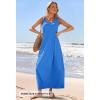 MEROKEETY Women’s Boho Maxi Sundress 2026 Summer Beach Dress Scoop Neck Sleeveless Loose Tank Dress(Royalblue)