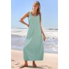 MEROKEETY Women’s Boho Maxi Sundress 2026 Summer Beach Dress Scoop Neck Sleeveless Loose Tank Dress(Sage)