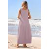 MEROKEETY Women’s Boho Maxi Sundress 2026 Summer Beach Dress Scoop Neck Sleeveless Loose Tank Dress(Taro)