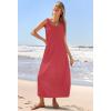 MEROKEETY Women’s Boho Maxi Sundress 2026 Summer Beach Dress Scoop Neck Sleeveless Loose Tank Dress(Watermelon)
