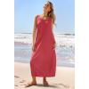 MEROKEETY Women’s Boho Maxi Sundress 2026 Summer Beach Dress Scoop Neck Sleeveless Loose Tank Dress(Watermelon)
