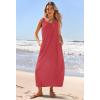 MEROKEETY Women’s Boho Maxi Sundress 2026 Summer Beach Dress Scoop Neck Sleeveless Loose Tank Dress(Watermelon)