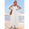 MEROKEETY Women’s Boho Maxi Sundress 2026 Summer Beach Dress Scoop Neck Sleeveless Loose Tank Dress(White)
