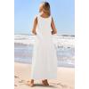 MEROKEETY Women’s Boho Maxi Sundress 2026 Summer Beach Dress Scoop Neck Sleeveless Loose Tank Dress(White)