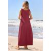 MEROKEETY Women’s Boho Maxi Sundress 2026 Summer Beach Dress Scoop Neck Sleeveless Loose Tank Dress(Wine)