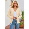 MEROKEETY Women’s Cable Knit Open Front Cardigan Sweaters Fall Long Sleeve Button Down Soft Outwear(Apricot)