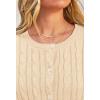 MEROKEETY Women’s Cable Knit Open Front Cardigan Sweaters Fall Long Sleeve Button Down Soft Outwear(Apricot)