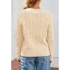 MEROKEETY Women’s Cable Knit Open Front Cardigan Sweaters Fall Long Sleeve Button Down Soft Outwear(Apricot)