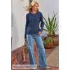 MEROKEETY Women’s Cable Knit Open Front Cardigan Sweaters Fall Long Sleeve Button Down Soft Outwear(Navy)