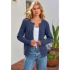 MEROKEETY Women’s Cable Knit Open Front Cardigan Sweaters Fall Long Sleeve Button Down Soft Outwear(Navy)