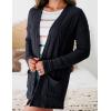 MEROKEETY Women’s Casual Long Sleeve Open Front Cable Knit Cardigans Lightweight Solid Color with Pockets(Navy)