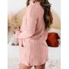 MEROKEETY Women’s Casual Long Sleeve Open Front Cable Knit Cardigans Lightweight Solid Color with Pockets(Pink)