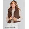 MEROKEETY Women’s Crop Puffer Vest Lightweight Stand Collar Sleeveless Zip Up Padded Gilet Coat(Coffee)