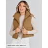MEROKEETY Women’s Crop Puffer Vest Lightweight Stand Collar Sleeveless Zip Up Padded Gilet Coat(Khaki)