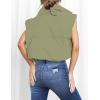MEROKEETY Women’s Crop Puffer Vest Lightweight Stand Collar Sleeveless Zip Up Padded Gilet Coat(Pea Green)