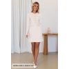 MEROKEETY Women’s Fall 2026 Long Sleeve Bodycon Sweater Dress Button Crew Neck Winter Formal Mini Dresses(Ivory)