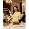 MEROKEETY Women’s Fall 2026 Long Sleeve Bodycon Sweater Dress Button Crew Neck Winter Formal Mini Dresses(Light Yellow)