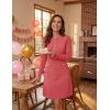 MEROKEETY Women’s Fall 2026 Long Sleeve Bodycon Sweater Dress Button Crew Neck Winter Formal Mini Dresses(Watermelon)