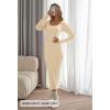 MEROKEETY Women’s Fall Long Sleeve Sweater Dress Casual Ribbed Knit Slim Fit Bodycon Maxi Dresses(Apricot)