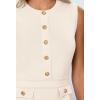 MEROKEETY Women’s Formal Work Mini Dress Casual Summer Sleeveless Elegant Button Bussiness Office Outfits