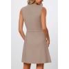 MEROKEETY Women’s Formal Work Mini Dress Casual Summer Sleeveless Elegant Button Bussiness Office Outfits(Cashmere)