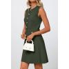 MEROKEETY Women’s Formal Work Mini Dress Casual Summer Sleeveless Elegant Button Bussiness Office Outfits(Green)