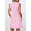 MEROKEETY Women’s Formal Work Mini Dress Casual Summer Sleeveless Elegant Button Bussiness Office Outfits(Lightpink)