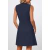 MEROKEETY Women’s Formal Work Mini Dress Casual Summer Sleeveless Elegant Button Bussiness Office Outfits(Navy)