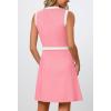 MEROKEETY Women’s Formal Work Mini Dress Casual Summer Sleeveless Elegant Button Bussiness Office Outfits(Pink)