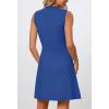 MEROKEETY Women’s Formal Work Mini Dress Casual Summer Sleeveless Elegant Button Bussiness Office Outfits(Royalblue)