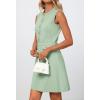 MEROKEETY Women’s Formal Work Mini Dress Casual Summer Sleeveless Elegant Button Bussiness Office Outfits(Springgreen)