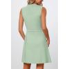 MEROKEETY Women’s Formal Work Mini Dress Casual Summer Sleeveless Elegant Button Bussiness Office Outfits(Springgreen)