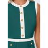 MEROKEETY Women’s Formal Work Mini Dress Casual Summer Sleeveless Elegant Button Bussiness Office Outfits(Tealgreen)