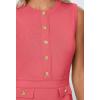 MEROKEETY Women’s Formal Work Mini Dress Casual Summer Sleeveless Elegant Button Bussiness Office Outfits(Watermelon)