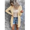 MEROKEETY Women’s Lightweight Cardigan Summer Long Open Front Button Down Trendy Loose Outwear with Pockets(Apricot)