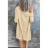 MEROKEETY Women’s Lightweight Cardigan Summer Long Open Front Button Down Trendy Loose Outwear with Pockets(Apricot)