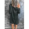 MEROKEETY Women’s Lightweight Cardigan Summer Long Open Front Button Down Trendy Loose Outwear with Pockets(Darkgrey)