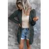MEROKEETY Women’s Lightweight Cardigan Summer Long Open Front Button Down Trendy Loose Outwear with Pockets(Darkgrey)