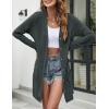MEROKEETY Women’s Lightweight Cardigan Summer Long Open Front Button Down Trendy Loose Outwear with Pockets(Darkgrey)
