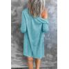 MEROKEETY Women’s Lightweight Cardigan Summer Long Open Front Button Down Trendy Loose Outwear with Pockets(Lakeblue)