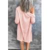 MEROKEETY Women’s Lightweight Cardigan Summer Long Open Front Button Down Trendy Loose Outwear with Pockets(Lightpink)
