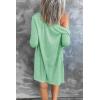 MEROKEETY Women’s Lightweight Cardigan Summer Long Open Front Button Down Trendy Loose Outwear with Pockets(Mint)