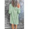 MEROKEETY Women’s Lightweight Cardigan Summer Long Open Front Button Down Trendy Loose Outwear with Pockets(Seagrass)