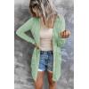 MEROKEETY Women’s Lightweight Cardigan Summer Long Open Front Button Down Trendy Loose Outwear with Pockets(Seagrass)