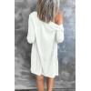 MEROKEETY Women’s Lightweight Cardigan Summer Long Open Front Button Down Trendy Loose Outwear with Pockets(White)