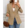 MEROKEETY Women’s Long Sleeve Blazer 2026 Fall Open Front Work Office Suit Jacket Business Casual Outfits(Khaki)