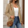MEROKEETY Women’s Long Sleeve Blazer 2026 Fall Open Front Work Office Suit Jacket Business Casual Outfits(Khaki)