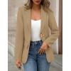 MEROKEETY Women’s Long Sleeve Blazer 2026 Fall Open Front Work Office Suit Jacket Business Casual Outfits(Khaki)