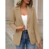 MEROKEETY Women’s Long Sleeve Blazer 2026 Fall Open Front Work Office Suit Jacket Business Casual Outfits(Khaki)